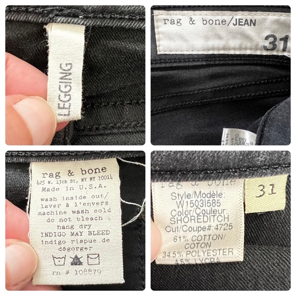 Rag & Bone Shoreditch Skinny Grey Coated Legging Jeans Size 31 - Picture 11 of 11